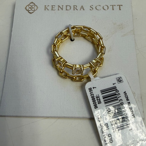 Kendra Scott Lexi Gold Ring Set In White CZ - Picture 2 of 2